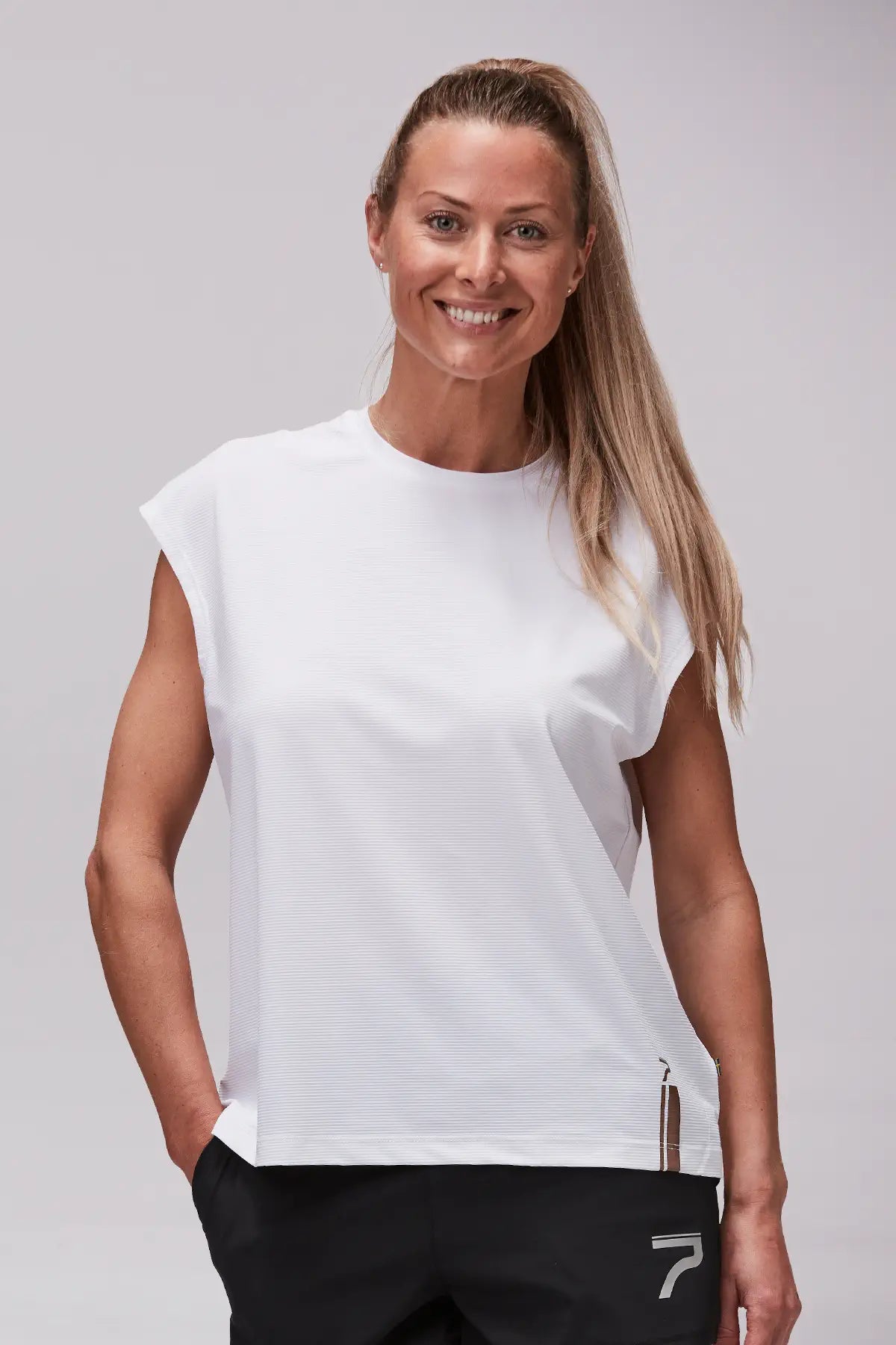 Vit Loose fit padel top framifrån