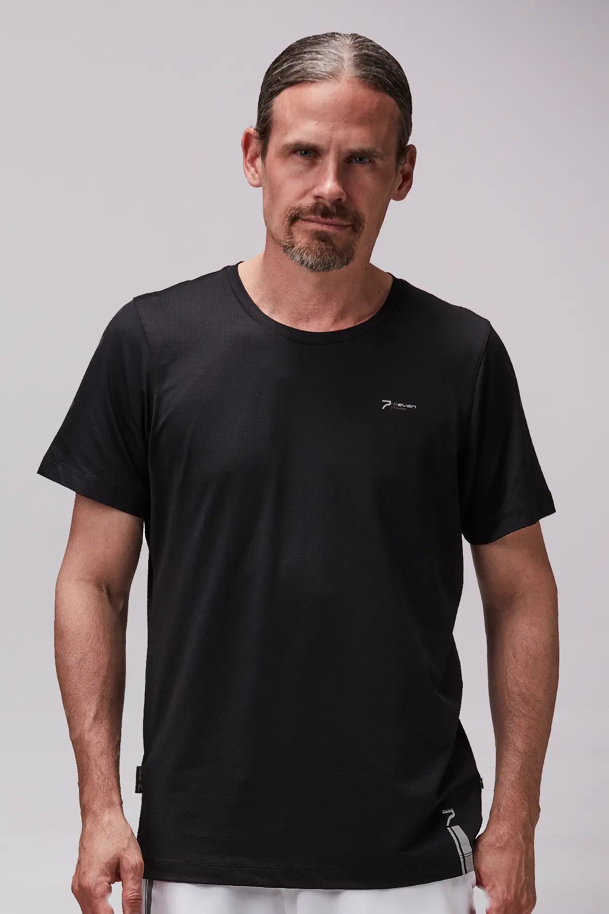 Svart TEC padel t-shirt framifrån