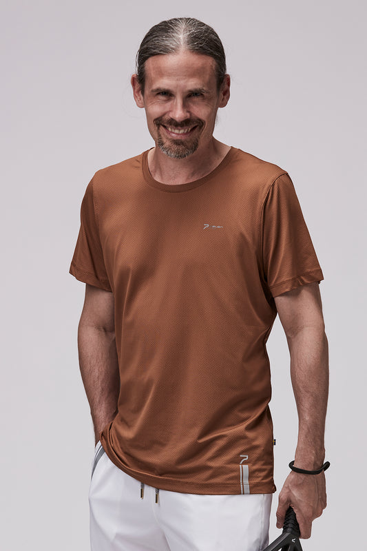 TEC padel t-shirt brun framifrån