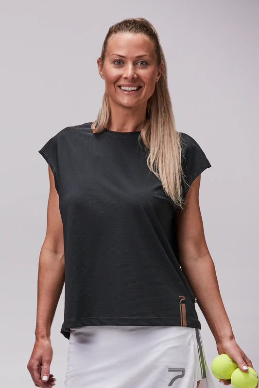 Grå Loose fit padel top framifrån